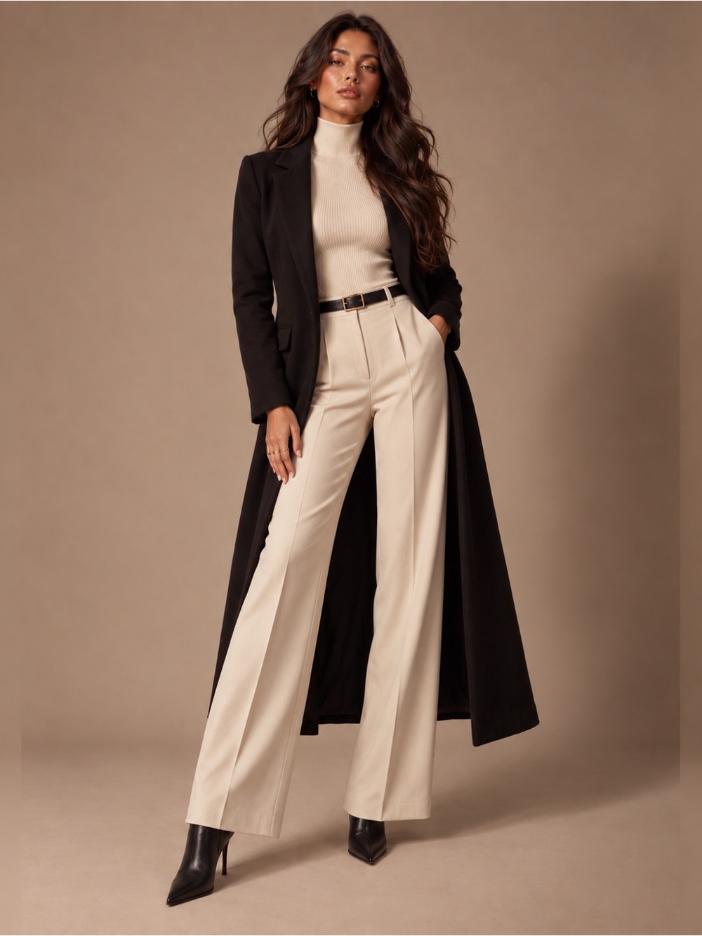 NWT Notch Flap Longline Coat – Black